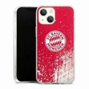 DeinDesign Handyhülle "Splatter Rot - FCB" Apple iPhone 13 Mini, Silikon Hülle, Bumper Case, Handy Schutzhülle, Smartphone Cover FC Bayern München Offizielles Lizenzprodukt FCB