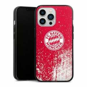 DeinDesign Handyhülle "Splatter Rot - FCB" Apple iPhone 13 Pro, Silikon Hülle, Bumper Case, Handy Schutzhülle, Smartphone Cover FC Bayern München Offizielles Lizenzprodukt FCB