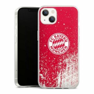 DeinDesign Handyhülle "Splatter Rot - FCB" Apple iPhone 13, Silikon Hülle, Bumper Case, Handy Schutzhülle, Smartphone Cover FC Bayern München Offizielles Lizenzprodukt FCB