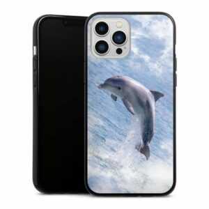 DeinDesign Handyhülle "Springender Delphin" Apple iPhone 13 Pro Max, Silikon Hülle, Bumper Case, Handy Schutzhülle, Smartphone Cover Delfine Meer Wal