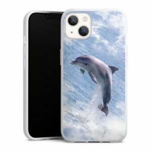 DeinDesign Handyhülle "Springender Delphin" Apple iPhone 13, Silikon Hülle, Bumper Case, Handy Schutzhülle, Smartphone Cover Delfine Meer Wal