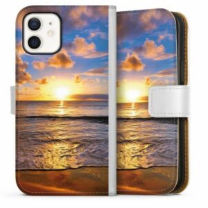 DeinDesign Handyhülle "Strand" Apple iPhone 12, Hülle, Handy Flip Case, Wallet Cover, Handytasche Leder Meer Strand