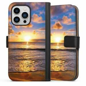 DeinDesign Handyhülle "Strand" Apple iPhone 13 Pro, Hülle, Handy Flip Case, Wallet Cover, Handytasche Leder Meer Sonnenuntergang Strand