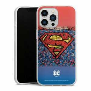 DeinDesign Handyhülle "Superman Logo Mosaic" Apple iPhone 13 Pro, Silikon Hülle, Bumper Case, Handy Schutzhülle, Smartphone Cover Superman Offizielles Lizenzprodukt Logo