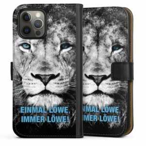 DeinDesign Handyhülle "TSV 1860 Lion ELIL" Apple iPhone 12 Pro Max, Hülle, Handy Flip Case, Wallet Cover, Handytasche Leder Löwe