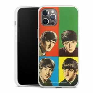 DeinDesign Handyhülle "The Beatles - Faces Color" Apple iPhone 12 Pro Max, Silikon Hülle, Bumper Case, Handy Schutzhülle, Smartphone Cover