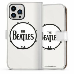 DeinDesign Handyhülle "The Beatles - Logo Drum" Apple iPhone 13 Pro Max, Hülle, Handy Flip Case, Wallet Cover, Handytasche Leder The Beatles Rock 'n' Roll Logo