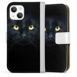 DeinDesign Handyhülle "Tom Cat" Apple iPhone 13 Mini, Hülle, Handy Flip Case, Wallet Cover, Handytasche Leder Katze Auge schwarz