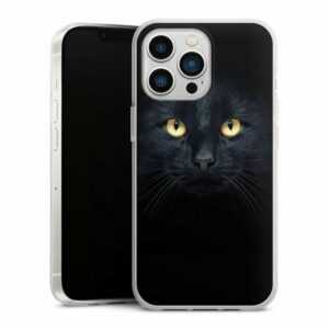 DeinDesign Handyhülle "Tom Cat" Apple iPhone 13 Pro, Silikon Hülle, Bumper Case, Handy Schutzhülle, Smartphone Cover Katze Auge schwarz