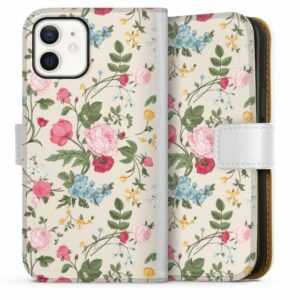 DeinDesign Handyhülle "Vintage Beauty" Apple iPhone 12, Hülle, Handy Flip Case, Wallet Cover, Handytasche Leder Vintage Blumen