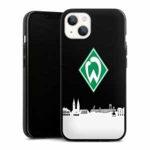DeinDesign Handyhülle "WB Skyline" Apple iPhone 13, Silikon Hülle, Bumper Case, Handy Schutzhülle, Smartphone Cover Offizielles Lizenzprodukt Skyline SV Werder Bremen