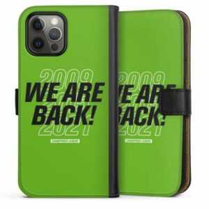 DeinDesign Handyhülle "We Are Back Green" Apple iPhone 12 Pro, Hülle, Handy Flip Case, Wallet Cover, Handytasche Leder VfL Wolfsburg
