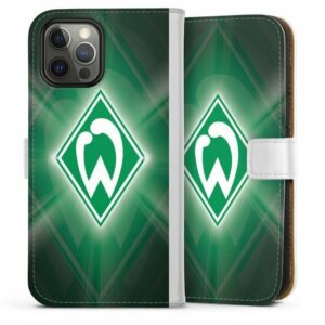 DeinDesign Handyhülle "Werder Bremen Laser" Apple iPhone 12 Pro Max, Hülle, Handy Flip Case, Wallet Cover, Handytasche Leder Wappen