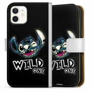 DeinDesign Handyhülle "Wild One Stitch" Apple iPhone 12, Hülle, Handy Flip Case, Wallet Cover, Handytasche Leder Lilo & Stitch