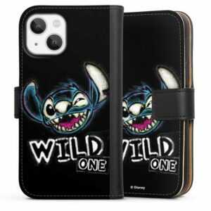 DeinDesign Handyhülle "Wild One Stitch" Apple iPhone 13 Mini, Hülle, Handy Flip Case, Wallet Cover, Handytasche Leder Lilo & Stitch Offizielles Lizenzprodukt Disney
