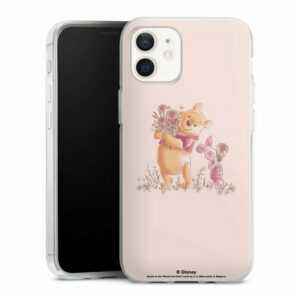 DeinDesign Handyhülle "Winnie Pooh and Piglet Flowers" Apple iPhone 12, Silikon Hülle, Bumper Case, Handy Schutzhülle, Smartphone Cover Disney