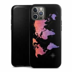 DeinDesign Handyhülle "Worldmap (Watercolor) ohne Hintergrund" Apple iPhone 12 Pro Max, Silikon Hülle, Bumper Case, Handy Schutzhülle, Smartphone Cover