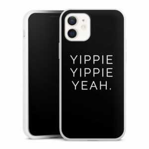 DeinDesign Handyhülle "Yippie Yippie Yeah Black" Apple iPhone 12, Silikon Hülle, Bumper Case, Handy Schutzhülle, Smartphone Cover