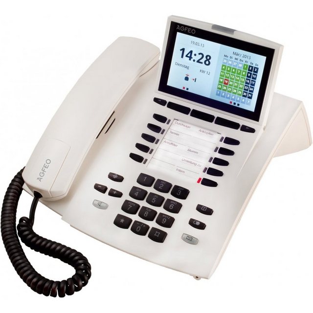 Agfeo ST45 IP – Systemtelefon – VoIP-Telefon – reinweiß Kabelgebundenes Telefon