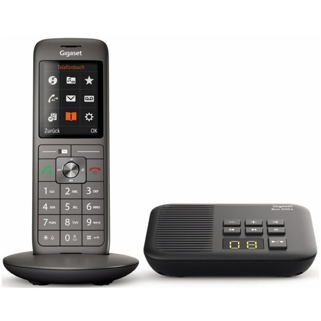 Gigaset CL660A mit Box 200A – Telefon – grau Schnurloses DECT-Telefon