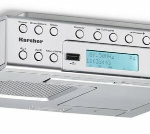 Karcher "RA 2030D" Küchen-Radio (Unterbauradio (DAB+ / UKW) - MP3-Wiedergabe - Wecker / Countdown-Timer - Smartphone-Ablage & USB-Charger - Fernbedienung)