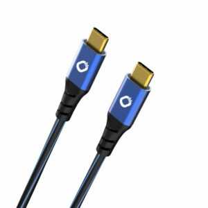 Oehlbach "USB Plus CC - hochwertiges & geschirmtes USB-Kabel (Typ USB-C 3.1 auf USB-C 3.1, für Smartphones, Tablets & Notebooks) schwarz/blau 3m" USB-Kabel, (300 cm)