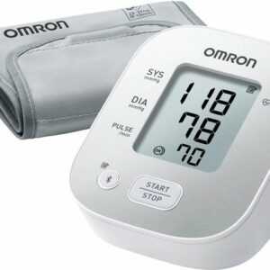 Omron Oberarm-Blutdruckmessgerät X2 Smart, für zu Hause mit Bluetooth-Kompatibilität und Smartphone-App