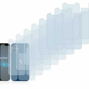 Savvies Schutzfolie "für Apple iPhone 12 (Vorder + Rückseite)", (18 Stück), Folie Schutzfolie klar