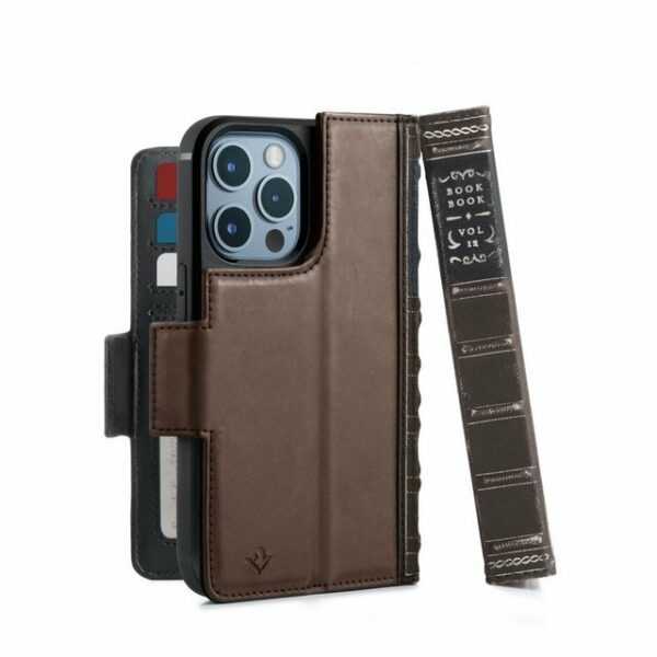 Twelve South Smartphone-Hülle "Twelve South BookBook für iPhone 13 PRO - Retro Leder Case MagSafe Hülle im Buchdesign, Braun"