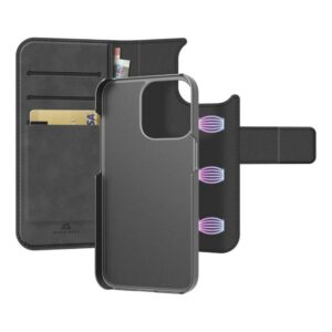 Wallet "2in1" für Apple iPhone 13 Pro, Premium Leather, Schwarz