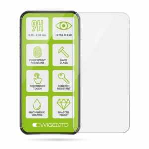 Wigento Handyhülle "AUSWAHL Für Apple iPhone 13 Mini Silikon Case TPU Transparent und oder 0,26 H9 Glas Handy Tasche Hülle Schutz Cover"