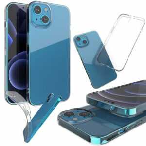 Wigento Handyhülle "AUSWAHL Für Apple iPhone 13 Silikon Case TPU Transparent und oder 0,26 H9 Glas Handy Tasche Hülle Schutz Cover"