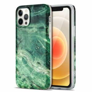 Wigento Handyhülle "Für Apple iPhone 12 Mini Marble Silikon Case TPU Schutz Muster Tasche Hülle Cover Etuis Zubehör Grün"