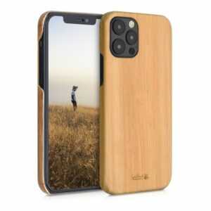 kalibri Handyhülle, Hülle für Apple iPhone 12 / 12 Pro - Handy Holz Schutzhülle - Slim Cover Case