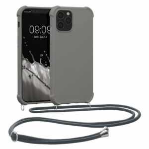 kwmobile Handyhülle, Hülle für Apple iPhone 12 / 12 Pro - mit Metall Kette zum Umhängen - Silikon Handy Cover Case Schutzhülle