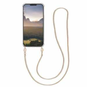 kwmobile Handyhülle, Hülle für Apple iPhone 13 Pro Max - mit Metall Kette zum Umhängen - Silikon Handy Cover Case Schutzhülle