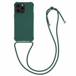 kwmobile Handyhülle, Hülle für Apple iPhone 13 Pro - mit Metall Kette zum Umhängen - Silikon Handy Cover Case Schutzhülle