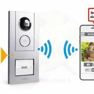 m-e "iP Video Sprechanlage WLAN Türsprechstation ALUMINIUM für Smartphone, 1-Fam.-Haus Steuerung über das Smartphone" Video-Türsprechanlage