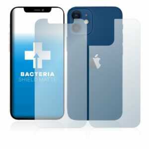 upscreen Schutzfolie "für Apple iPhone 12 (Vorder + Rückseite)", Folie Premium Schutzfolie matt entspiegelt antibakteriell