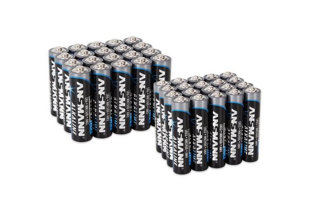 ANSMANN AG Batterie Set Alkaline 20x AA Mignon LR6 + 20x AAA Micro LR03 Vorratspack Batterie