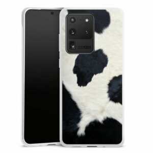 DeinDesign Handyhülle "Animal-Look Animalprint Kuhfell Kuhflecken", Samsung Galaxy S20 Ultra 5G Silikon Hülle Bumper Case Smartphone Cover