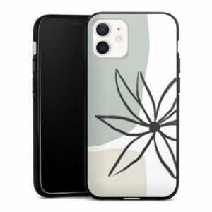 DeinDesign Handyhülle "Blume Boho Malerei Flower Mint and Cream", Apple iPhone 12 Silikon Hülle Bumper Case Handy Schutzhülle