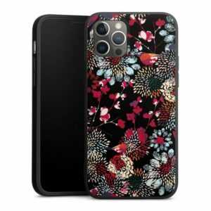 DeinDesign Handyhülle "Blumen Design Abstrakt Dark Kimono", Apple iPhone 12 Pro Silikon Hülle Premium Case Handy Schutzhülle