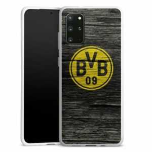 DeinDesign Handyhülle "Borussia Dortmund BVB Holzoptik BVB Holzoptik", Samsung Galaxy S20 Plus Silikon Hülle Bumper Case Handy Schutzhülle