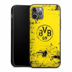 DeinDesign Handyhülle "Borussia Dortmund Offizielles Lizenzprodukt BVB BVB Destroyed Look", Apple iPhone 12 Pro Silikon Hülle Premium Case Handy Schutzhülle