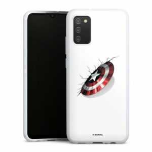 DeinDesign Handyhülle "Captain America Offizielles Lizenzprodukt Marvel", Samsung Galaxy A02s Silikon Hülle Bumper Case Handy Schutzhülle