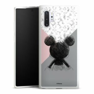 DeinDesign Handyhülle "Disney Marmor Mickey Mouse Mickey Mouse Scribble", Samsung Galaxy Note 10 Plus Silikon Hülle Bumper Case Smartphone Cover