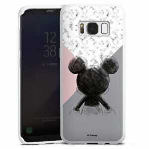 DeinDesign Handyhülle "Disney Marmor Mickey Mouse Mickey Mouse Scribble", Samsung Galaxy S8 Silikon Hülle Bumper Case Handy Schutzhülle