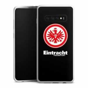 DeinDesign Handyhülle "Eintracht Frankfurt SGE Adler Eintracht Frankfurt schwarz", Samsung Galaxy S10 Plus Silikon Hülle Bumper Case Handy Schutzhülle