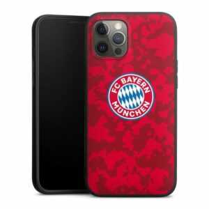 DeinDesign Handyhülle "FC Bayern München Camouflage FCB Camouflage Muster FCB", Apple iPhone 12 Pro Max Silikon Hülle Premium Case Handy Schutzhülle